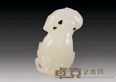 清 玉雕年年有余坠 长5cm